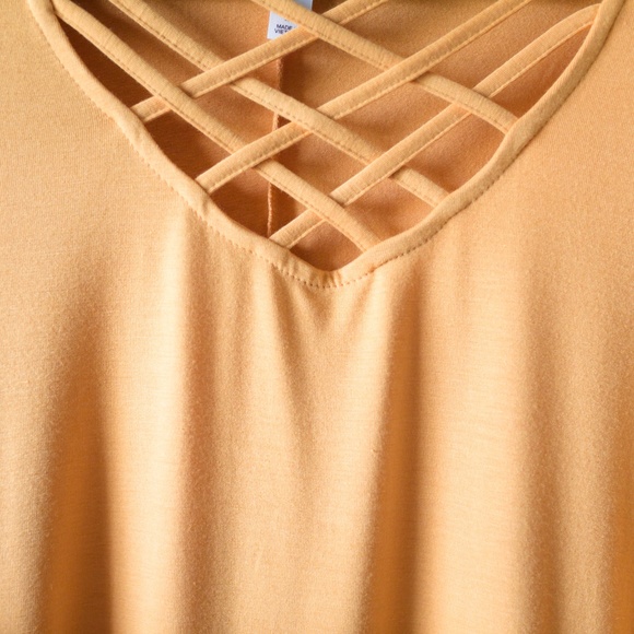 Zenana Boutique Shirt / Top 3/4 sleeve mustard - Picture 4 of 5